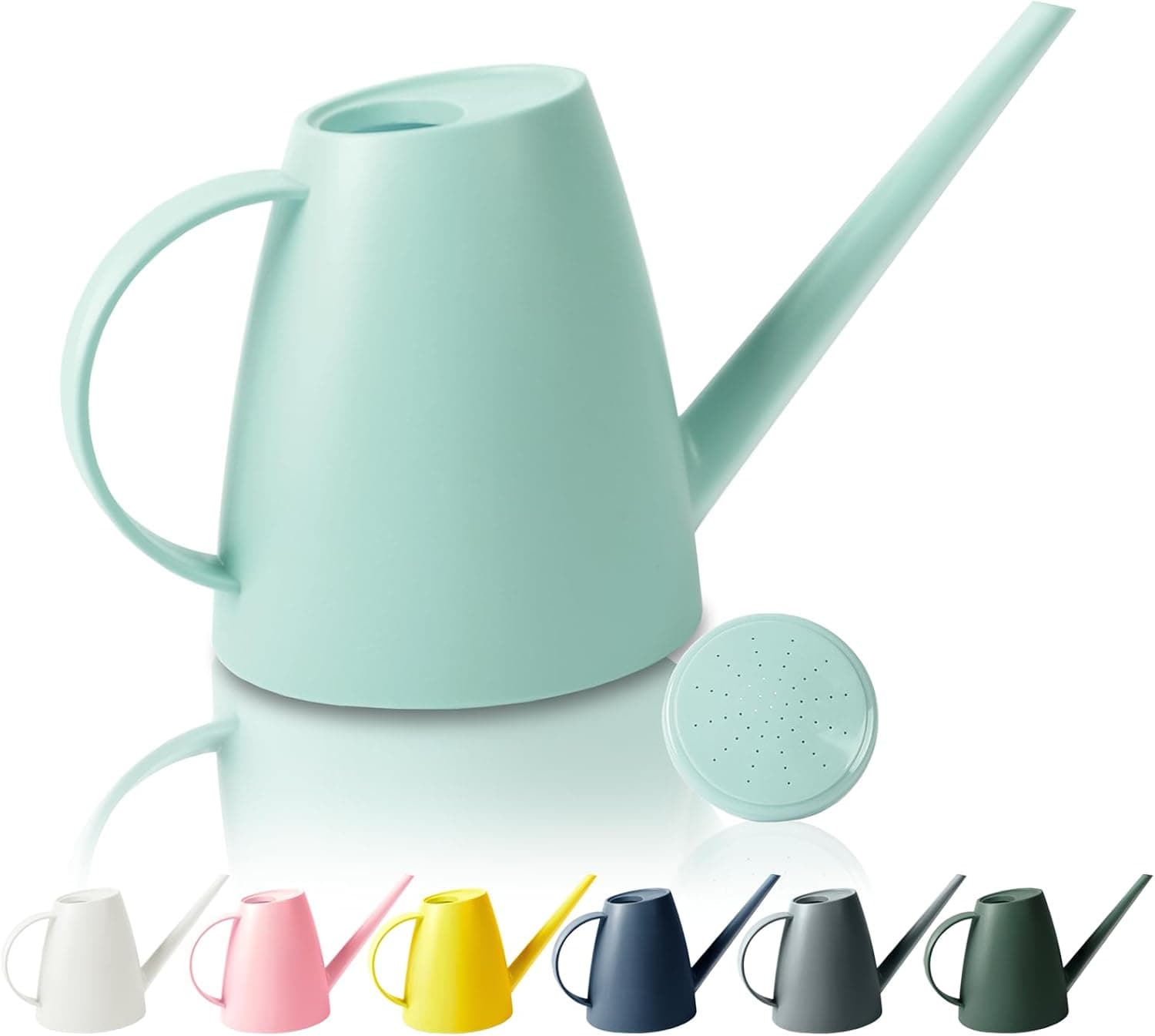 Modern Small Watering Can Removable Nozzle Long Spout 1.8L 60oz Green
