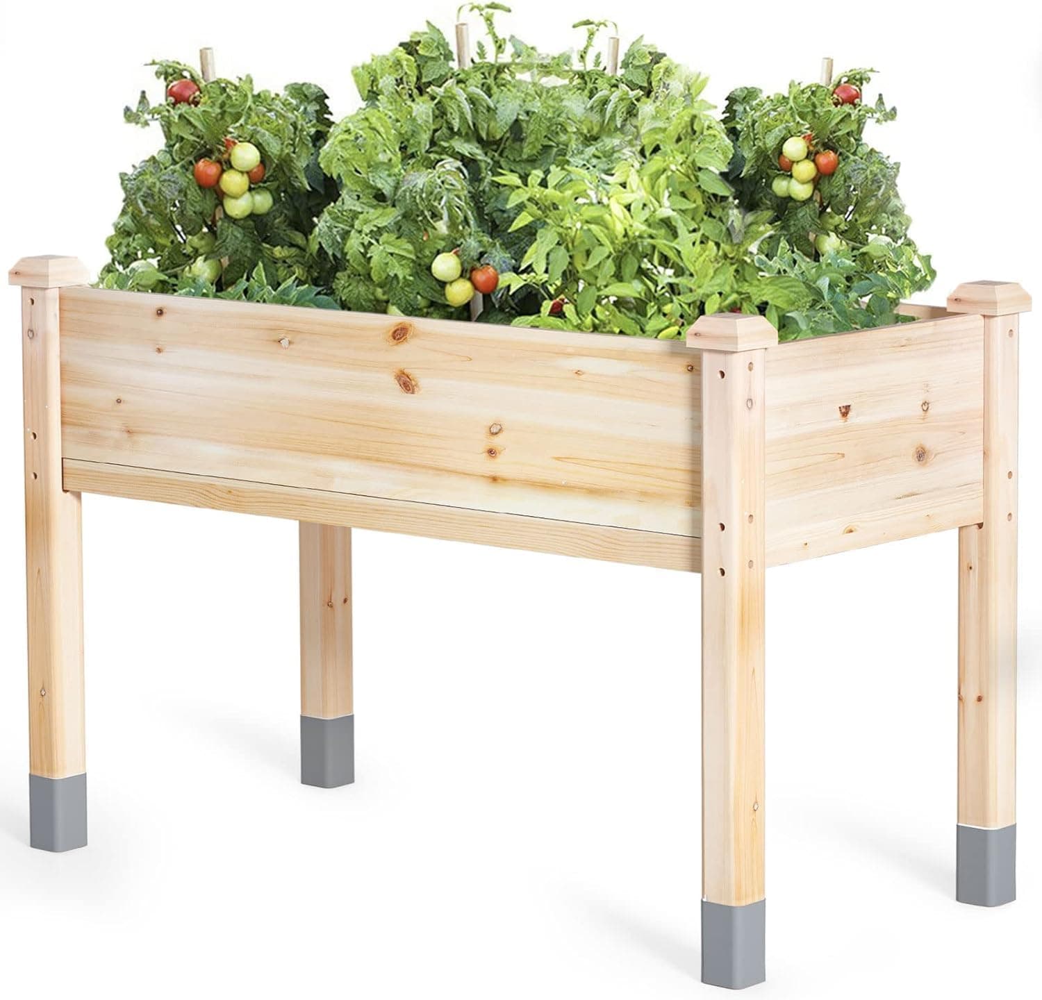 MIXC 331lb Wooden Raised Garden Bed with Legs, 48x24x31in Elevated Reinforced Planter Box